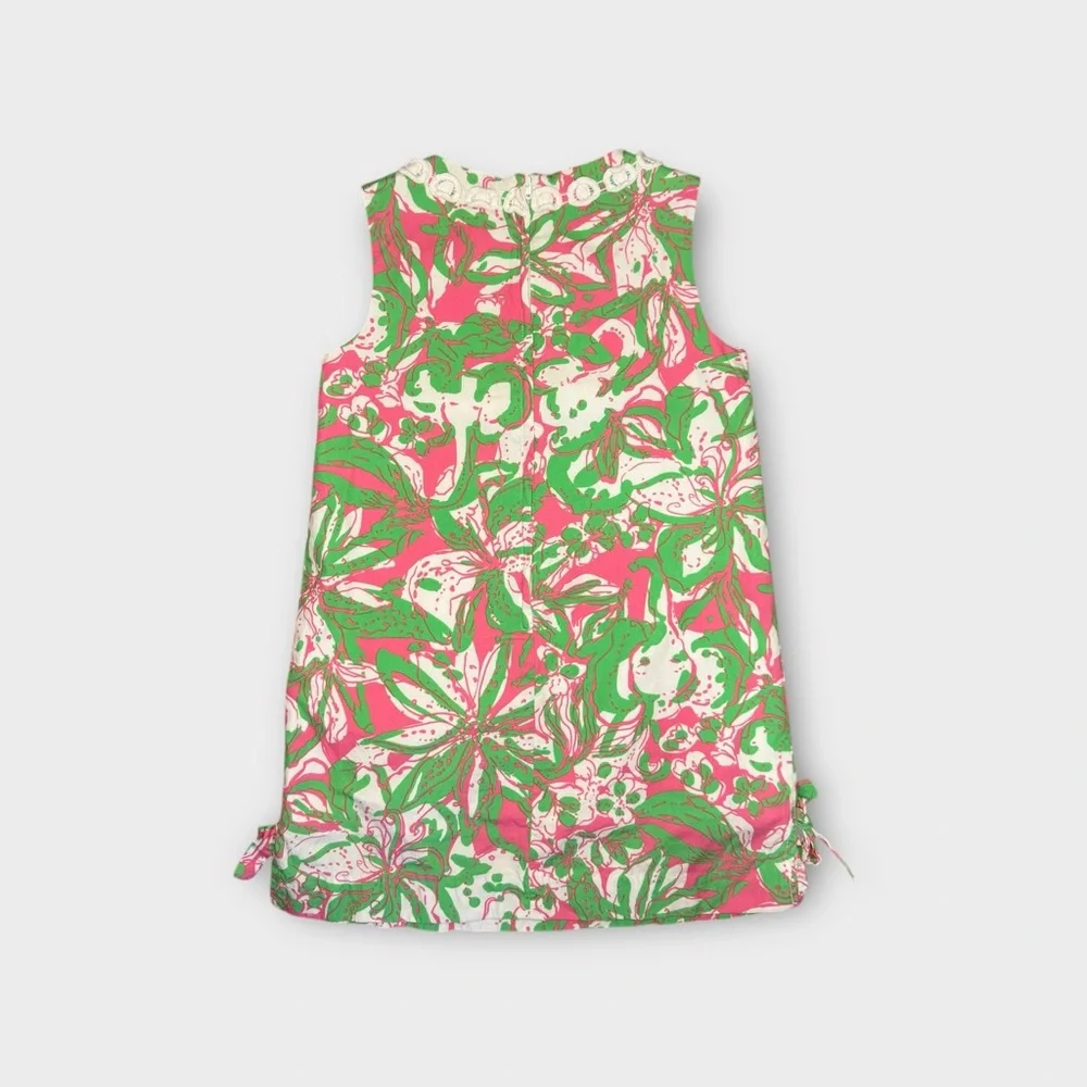 Lilly Pulitzer Pink & Green Floral Classic Shift Dress